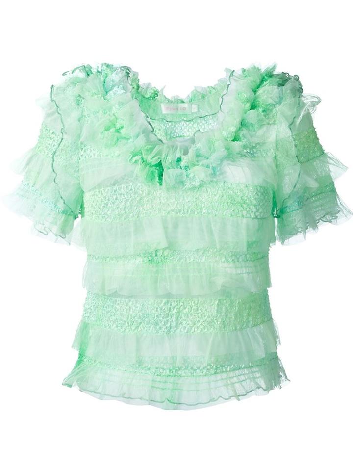 Ryan Lo Tulle Ruffle Top