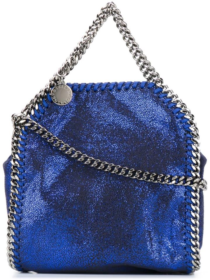 Stella Mccartney Tiny 'falabella Shaggy Deer' Tote, Women's, Blue