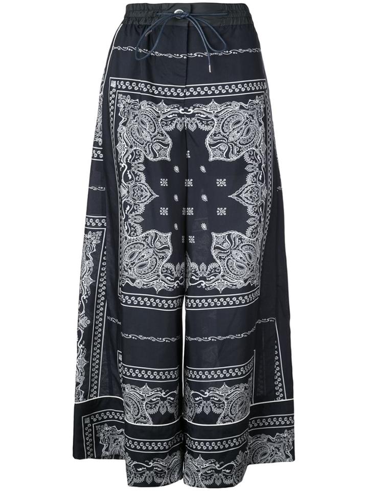 Sacai Paisley Print Trousers - Blue