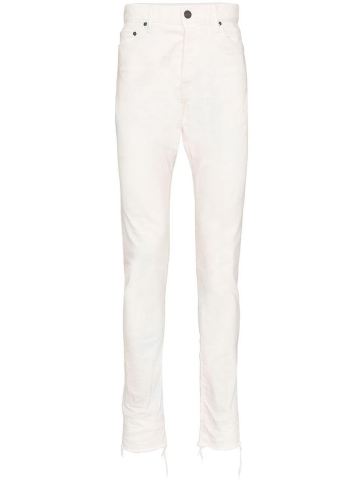 John Elliott Frayed Edge Tie-dye Jeans - White