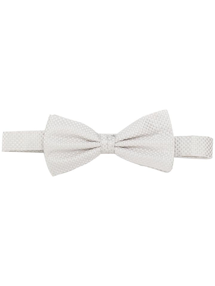 Pal Zileri Woven Texture Bow Tie - White