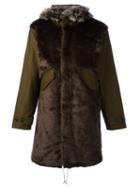 Ps By Paul Smith Faux Fur Panel Parka