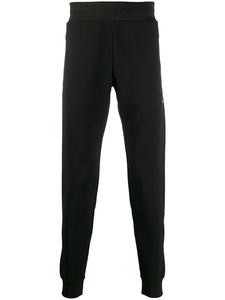 Ea7 Emporio Armani Logo Patch Track Pants - Black