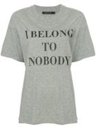Nobody Denim Slogan Printed T-shirt - Grey