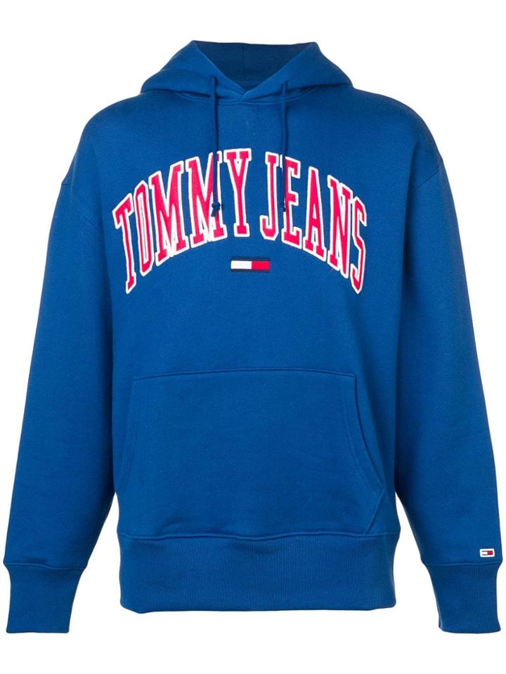 Tommy Jeans Contrast Logo Hoodie - Blue