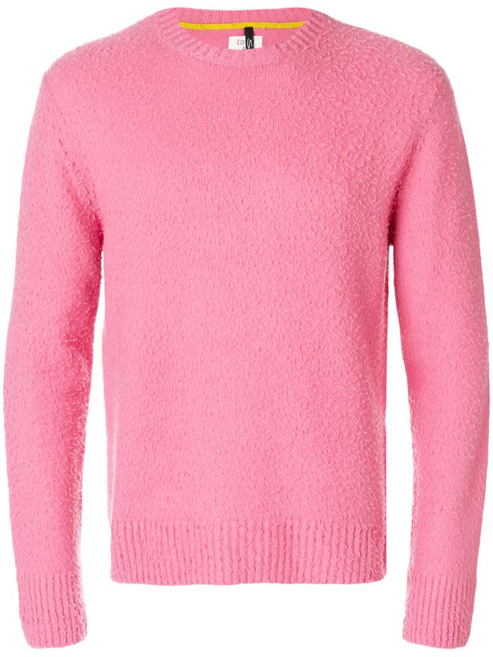 Santoni Elbow Patch Cashmere Jumper - Pink & Purple