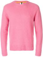 Santoni Elbow Patch Cashmere Jumper - Pink & Purple