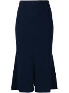 Cashmere In Love Cashmere Blend Slit Front Skirt - Blue