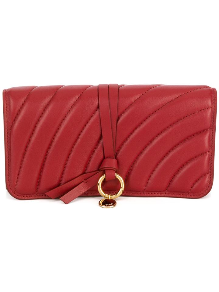 Chloé Alphabet Quilted Wallet - Red