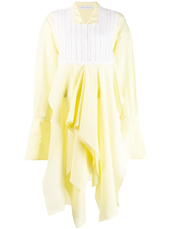 Jw Anderson Knit Panel Handkerchief Shirt - Yellow