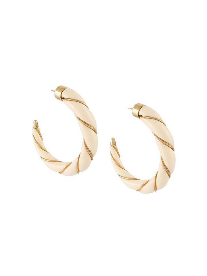 Aurelie Bidermann 'diana' Hoop Earrings - Nude & Neutrals