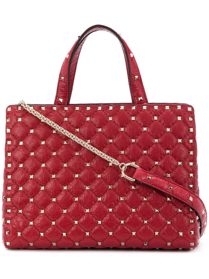 Valentino Rockstud Spike Tote - Red