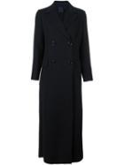 Aspesi Long Double Breasted Coat, Women's, Size: 42, Blue, Virgin Wool