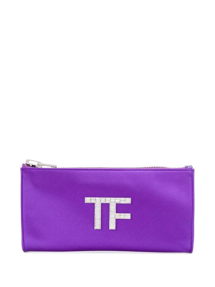 Tom Ford Tf Logo Clutch Bag - Purple