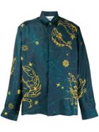 Casablanca Constellation-print Silk Shirt - Blue