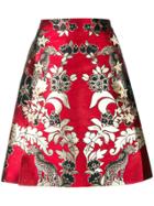 Dolce & Gabbana Metallic Print A-line Skirt - Red