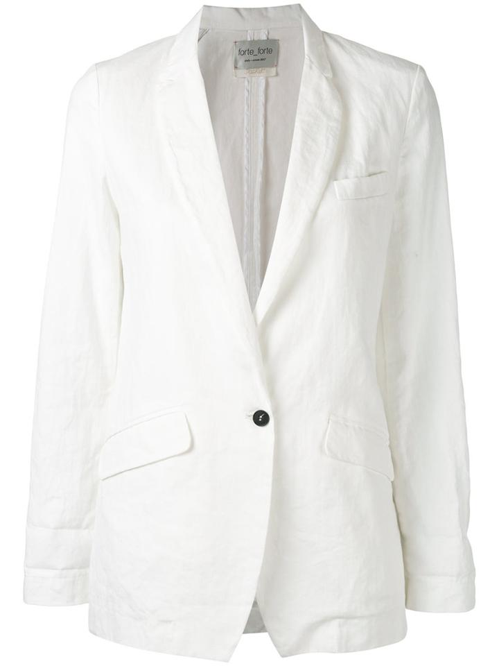Forte Forte Classic Blazer, Women's, Size: Ii, White, Cotton/linen/flax