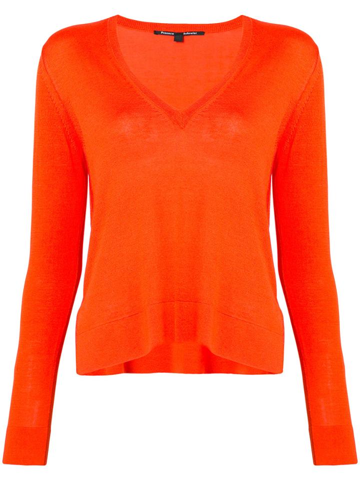 Proenza Schouler Classic Fitted Sweater - Yellow & Orange
