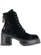 Premiata Chunky Heel Lace-up Boots - Black