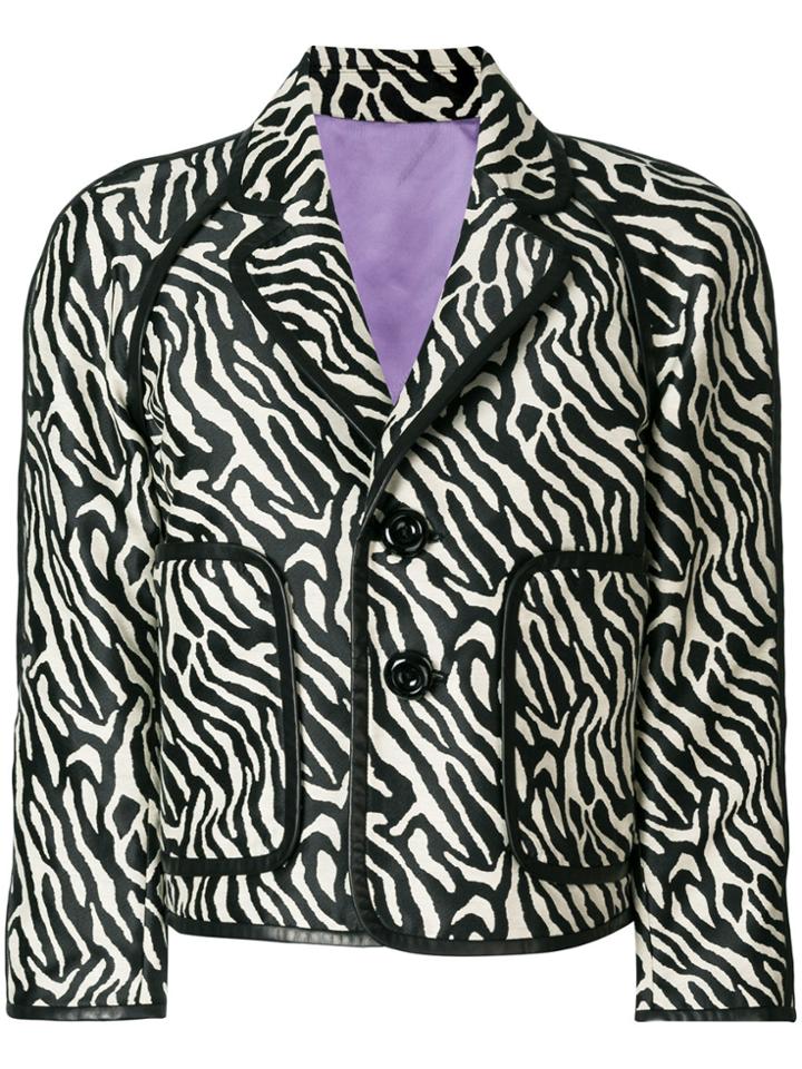Dsquared2 Animal Print Cropped Jacket - Black