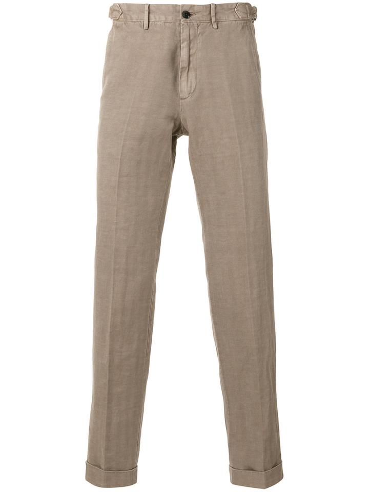 Boglioli - Tapered Tailored Trousers - Men - Cotton/linen/flax - 31, Nude/neutrals, Cotton/linen/flax