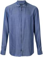 Giorgio Armani Zip Front Shirt - Blue