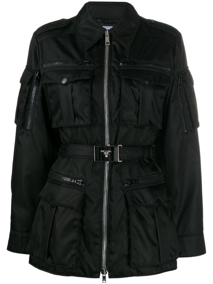 Prada Belted Utility Jacket - Black