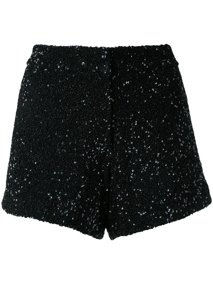 Manish Arora - Sequinned Shorts - Women - Nylon/polyester - 36, Black, Nylon/polyester