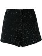 Manish Arora - Sequinned Shorts - Women - Nylon/polyester - 36, Black, Nylon/polyester