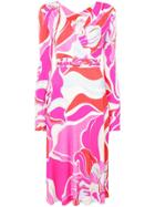 Emilio Pucci Abstract Print Belted Dress - Pink