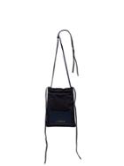 Jacquemus Navy Blue Le Minot Leather Detail Cotton Pouch Necklace