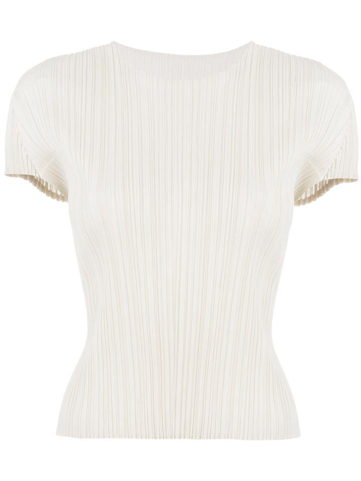 Pleats Please By Issey Miyake Pleated T-shirt - Nude & Neutrals