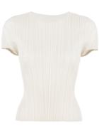 Pleats Please By Issey Miyake Pleated T-shirt - Nude & Neutrals