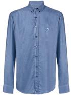 Etro Micro-pattern Long Sleeve Shirt - Blue