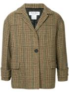 We11done Checked Coat - Brown