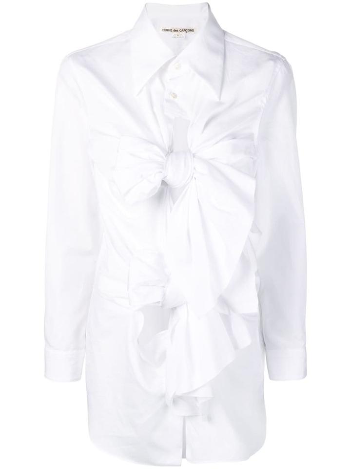 Comme Des Garçons Bow-detail Poplin Shirt - White