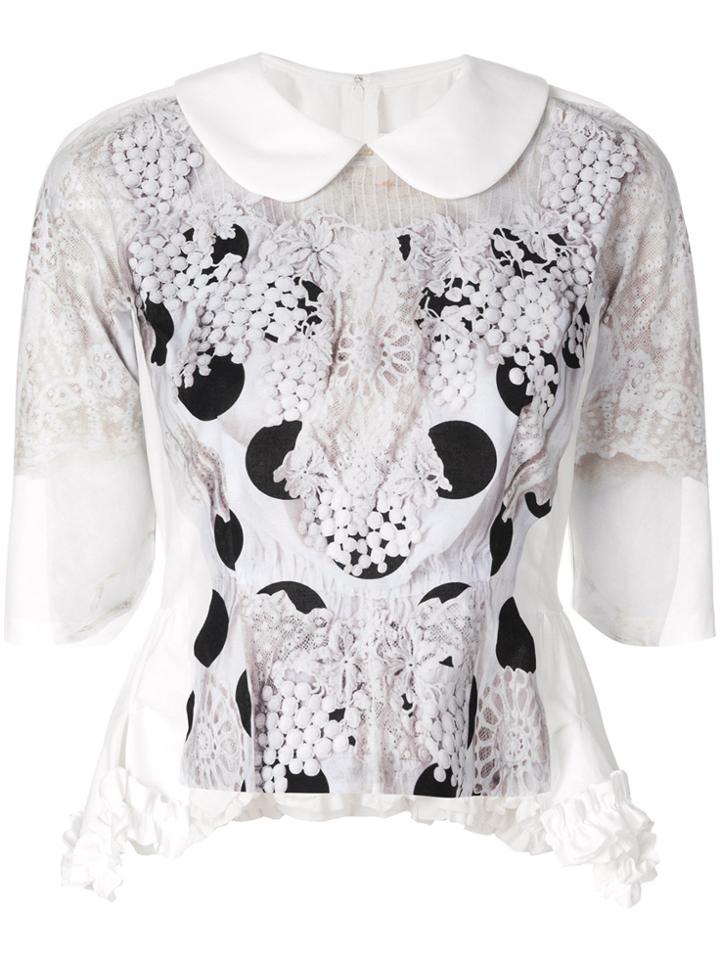 Comme Des Garçons Comme Des Garçons Embroidered Polka Dot Blouse -