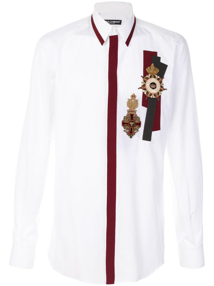 Dolce & Gabbana Military Embroidered Shirt - White
