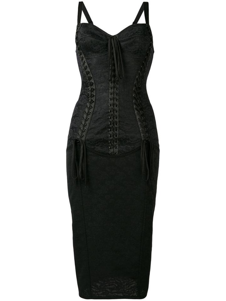Dolce & Gabbana Corset Midi Dress - Black