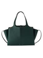 Céline Medium Tri-fold Tote Bag, Women's, Green, Calf Leather