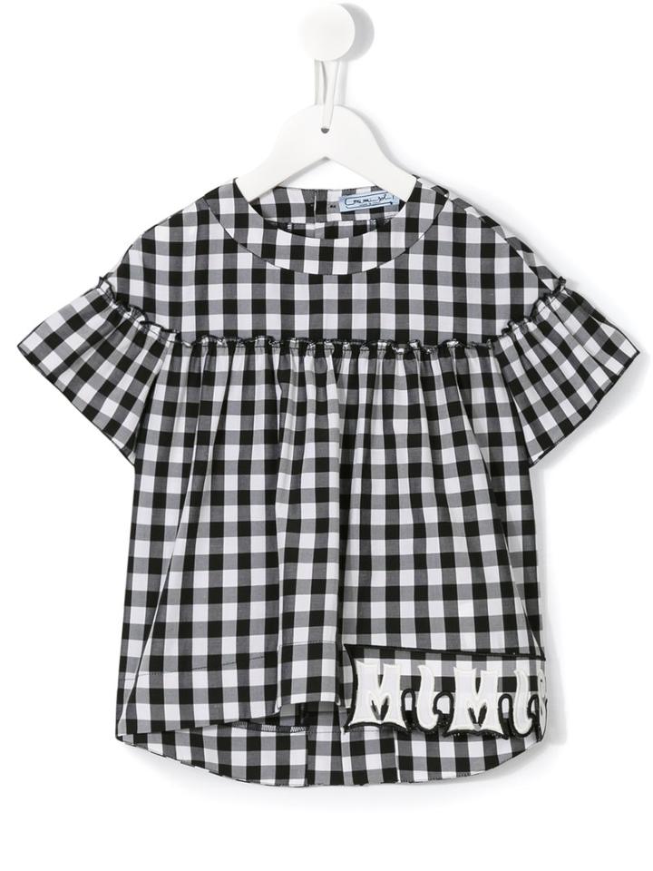 Mi Mi Sol Checked Blouse, Girl's, Size: 8 Yrs, Black