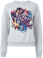 Salvatore Ferragamo Logo Patch Sweatshirt, Women's, Size: Small, Grey, Silk/cotton/spandex/elastane