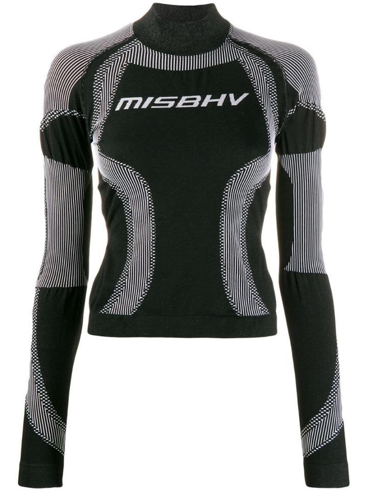 Misbhv Logo Fitted Performance Top - Black