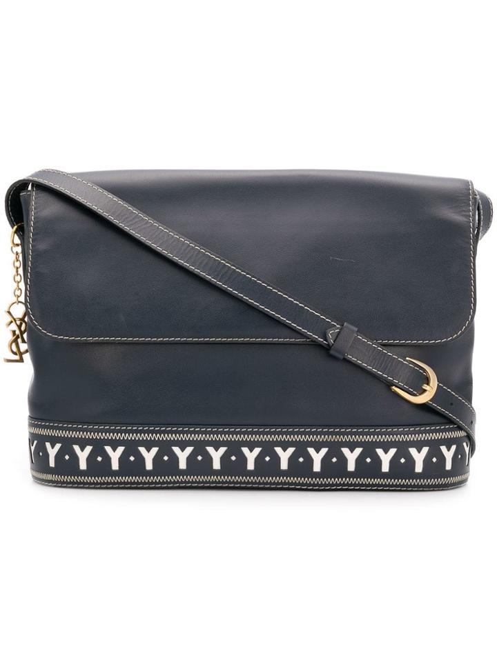 Yves Saint Laurent Vintage Logo Letters Shoulder Bag - Blue