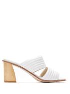 Mara Mac Quilted Leather Mules - White