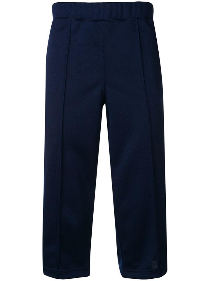 Comme Des Garçons Shirt Striped Cropped Trousers - Blue