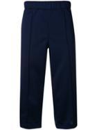 Comme Des Garçons Shirt Striped Cropped Trousers - Blue