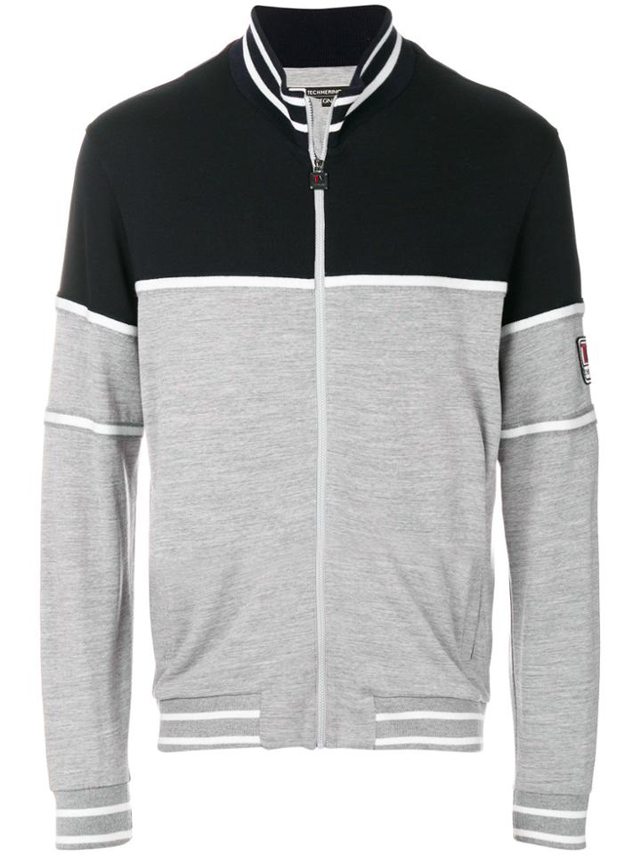 Z Zegna Two Tone Zipped Sweater - Blue