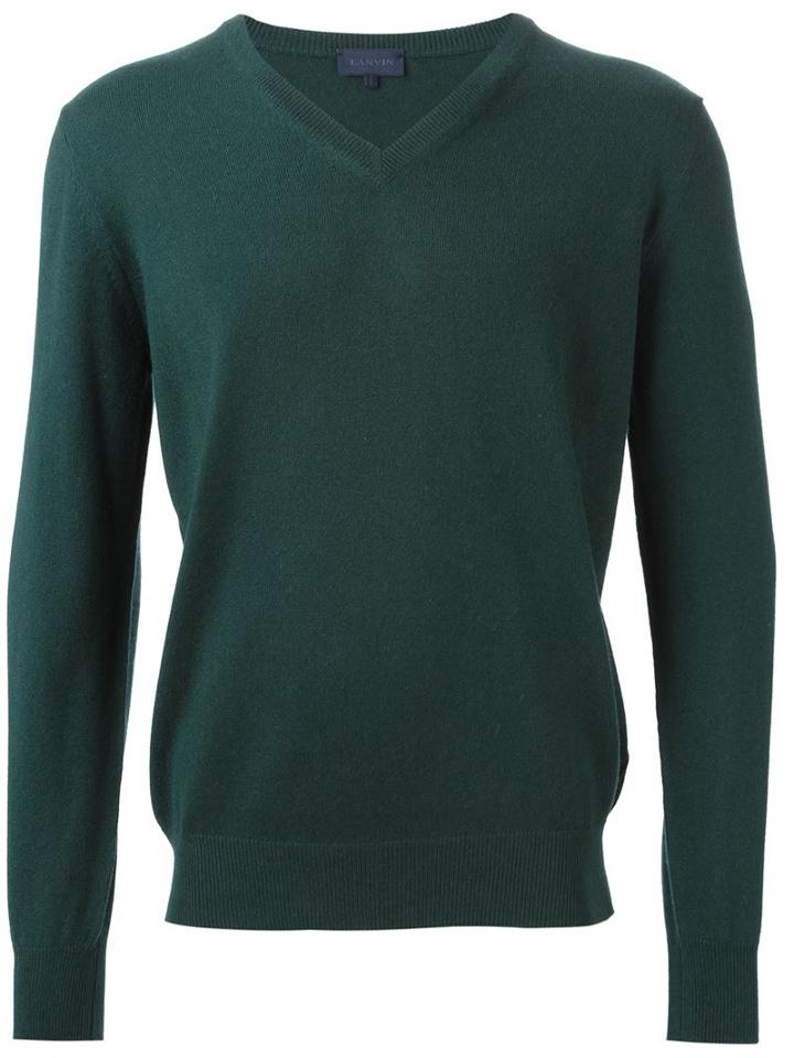 Lanvin V-neck Jumper, Men's, Size: Xl, Green, Cashmere