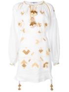 March 11 - Embroidered Shirt Dress - Women - Linen/flax/acrylic - L, White, Linen/flax/acrylic